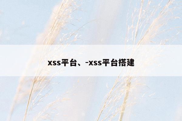 xss平台、-xss平台搭建