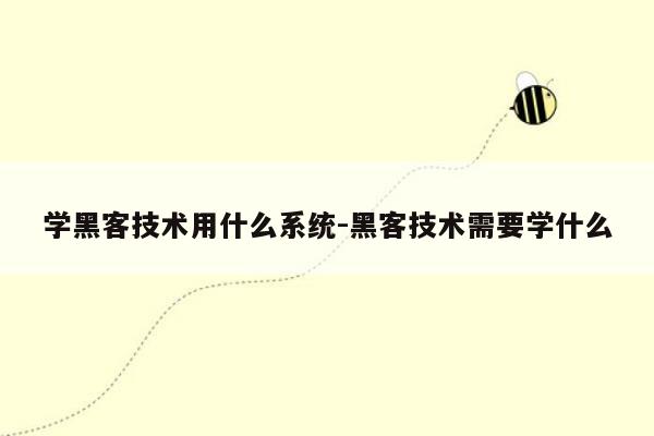 学黑客技术用什么系统-黑客技术需要学什么