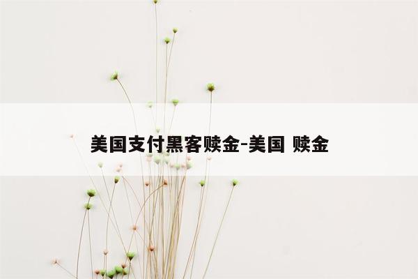 美国支付黑客赎金-美国 赎金