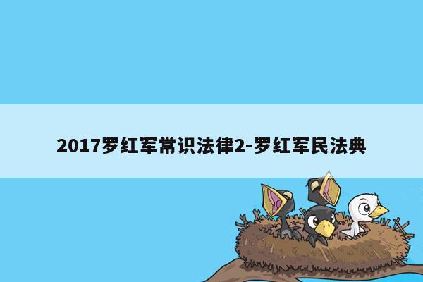 2017罗红军常识法律2-罗红军民法典