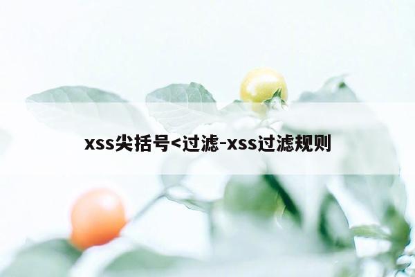 xss尖括号