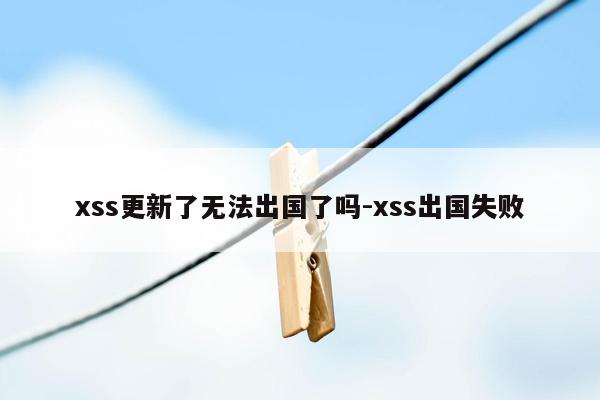 xss更新了无法出国了吗-xss出国失败