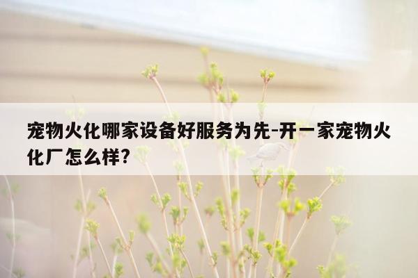 宠物火化哪家设备好服务为先-开一家宠物火化厂怎么样?