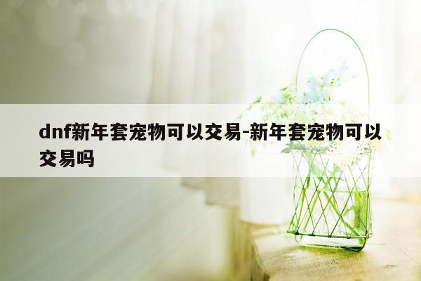 dnf新年套宠物可以交易-新年套宠物可以交易吗