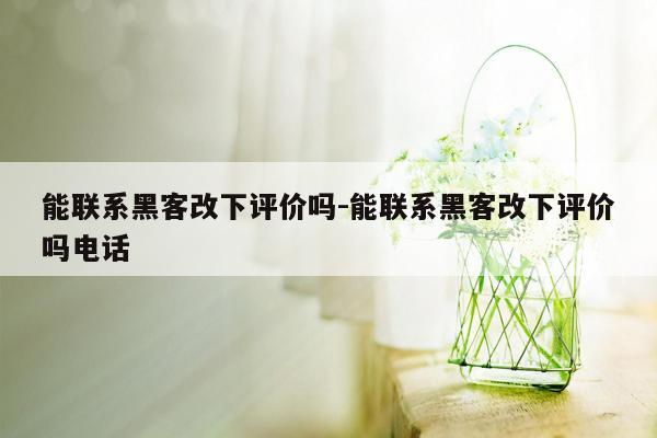 能联系黑客改下评价吗-能联系黑客改下评价吗电话