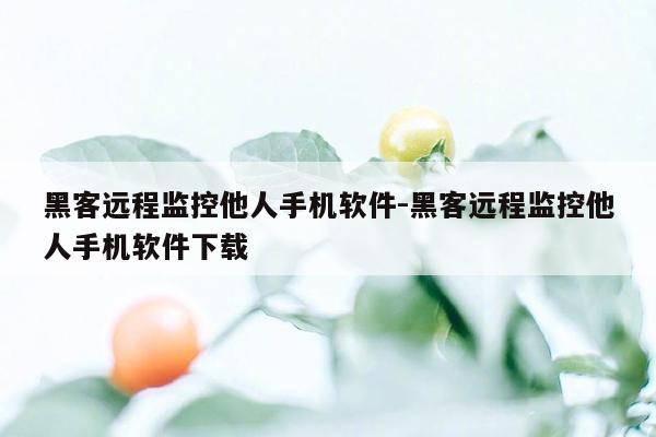 黑客远程监控他人手机软件-黑客远程监控他人手机软件下载