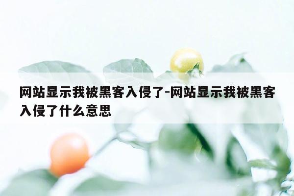 网站显示我被黑客入侵了-网站显示我被黑客入侵了什么意思