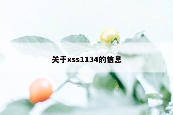 关于xss1134的信息