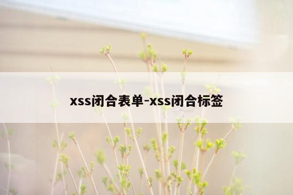 xss闭合表单-xss闭合标签