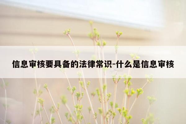 信息审核要具备的法律常识-什么是信息审核