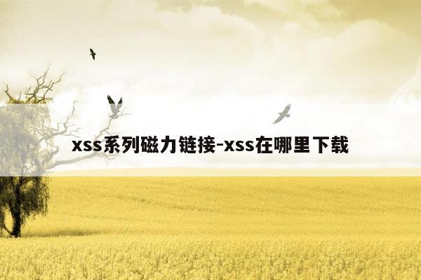 xss系列磁力链接-xss在哪里下载