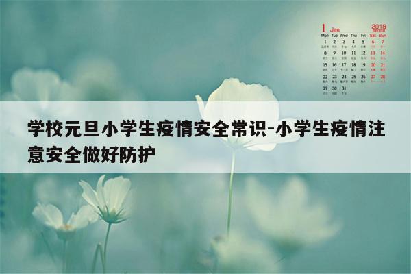 学校元旦小学生疫情安全常识-小学生疫情注意安全做好防护