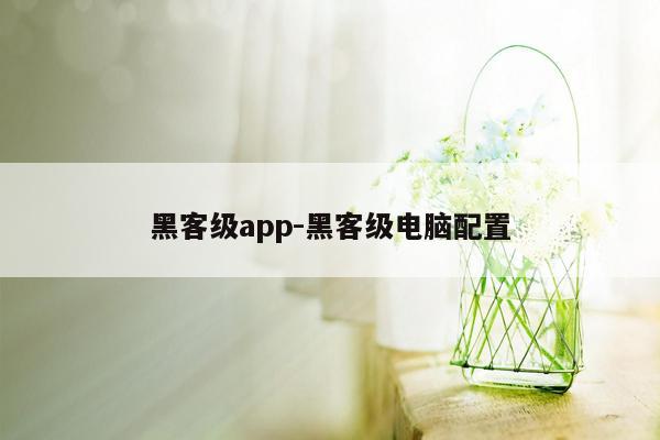 黑客级app-黑客级电脑配置