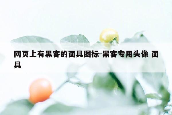 网页上有黑客的面具图标-黑客专用头像 面具