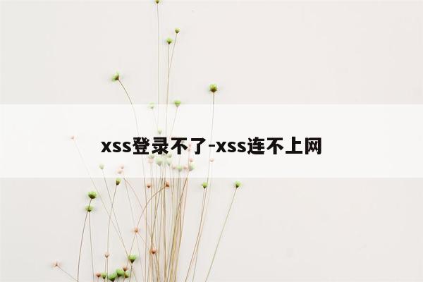 xss登录不了-xss连不上网