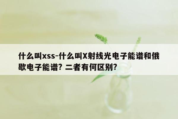 什么叫xss-什么叫X射线光电子能谱和俄歇电子能谱? 二者有何区别?