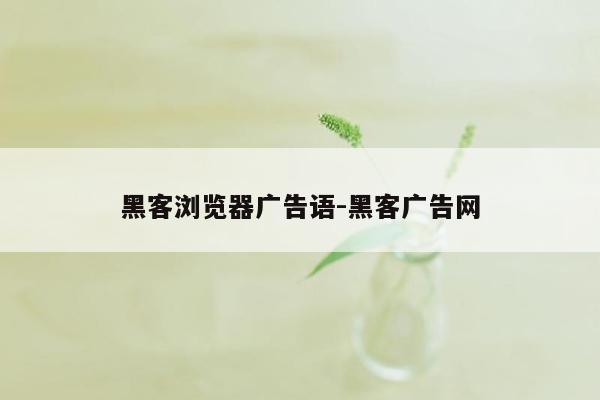 黑客浏览器广告语-黑客广告网