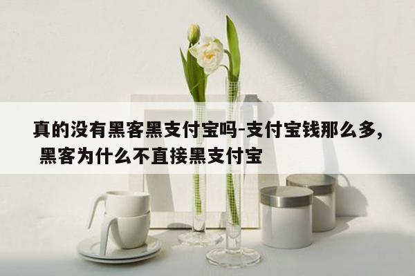 真的没有黑客黑支付宝吗-支付宝钱那么多, 黑客为什么不直接黑支付宝