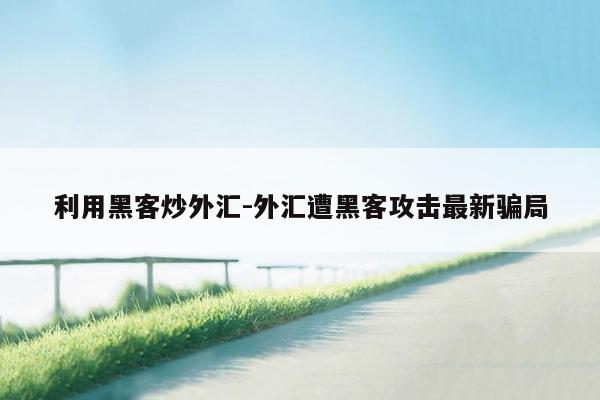 利用黑客炒外汇-外汇遭黑客攻击最新骗局