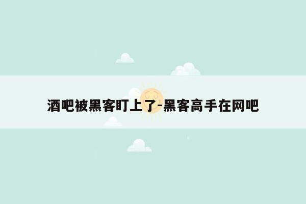 酒吧被黑客盯上了-黑客高手在网吧