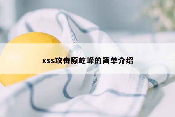 xss攻击原屹峰的简单介绍