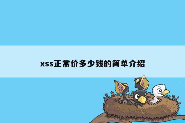 xss正常价多少钱的简单介绍