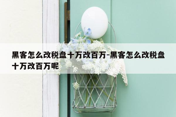 黑客怎么改税盘十万改百万-黑客怎么改税盘十万改百万呢