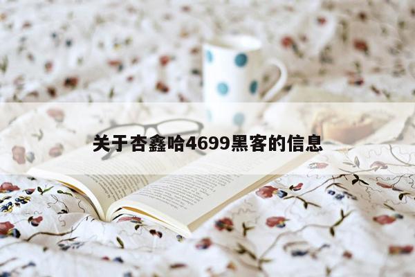 关于杏鑫哈4699黑客的信息