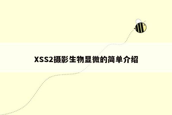 XSS2摄影生物显微的简单介绍