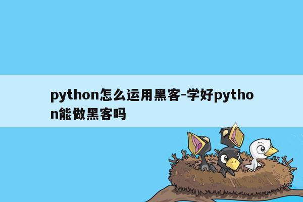 python怎么运用黑客-学好python能做黑客吗