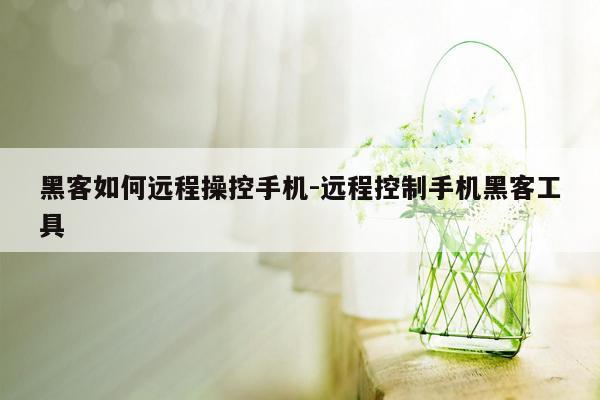 黑客如何远程操控手机-远程控制手机黑客工具