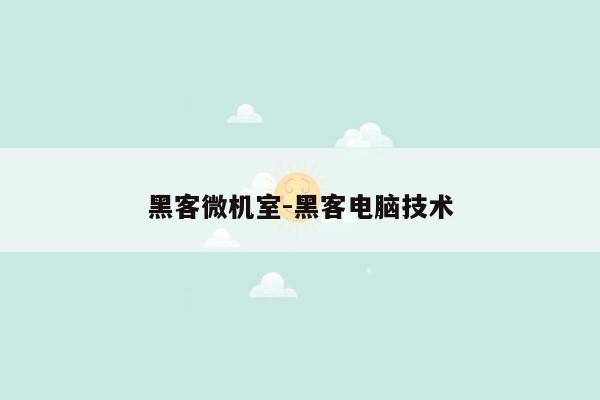 黑客微机室-黑客电脑技术