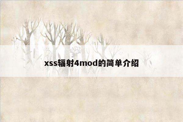 xss辐射4mod的简单介绍