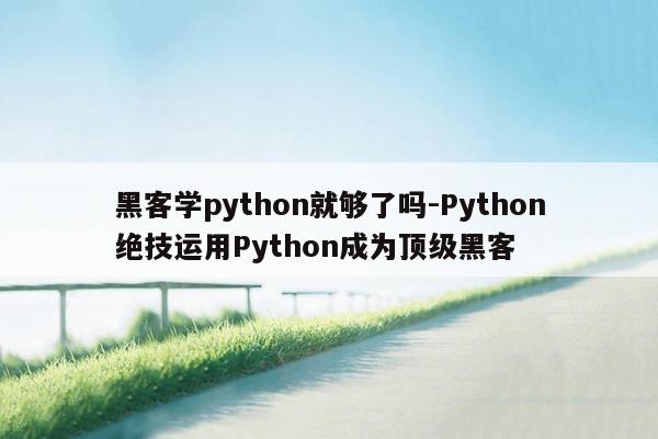 黑客学python就够了吗-Python绝技运用Python成为顶级黑客