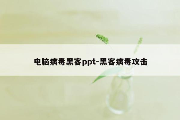 电脑病毒黑客ppt-黑客病毒攻击