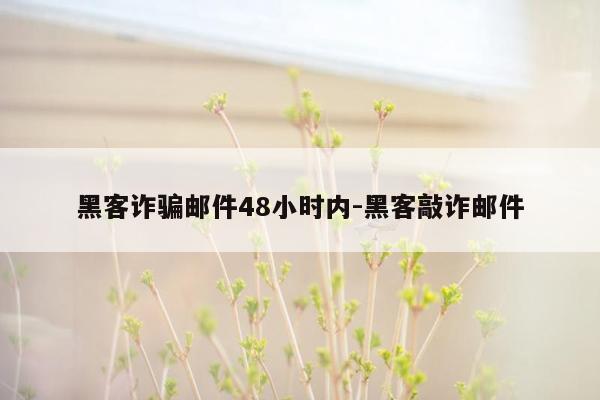 黑客诈骗邮件48小时内-黑客敲诈邮件