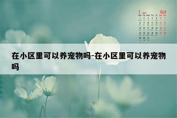 在小区里可以养宠物吗-在小区里可以养宠物吗