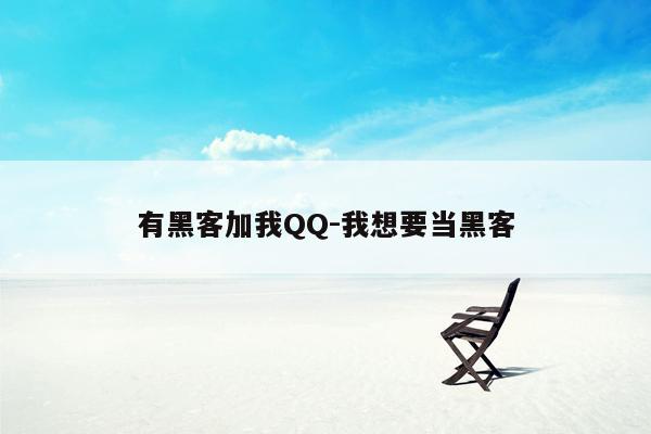 有黑客加我QQ-我想要当黑客