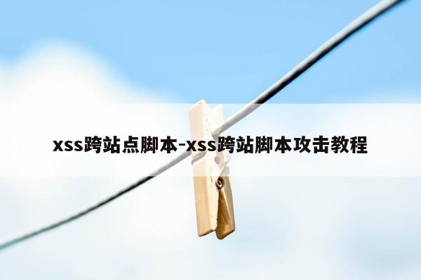 xss跨站点脚本-xss跨站脚本攻击教程