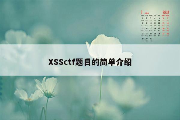 XSSctf题目的简单介绍