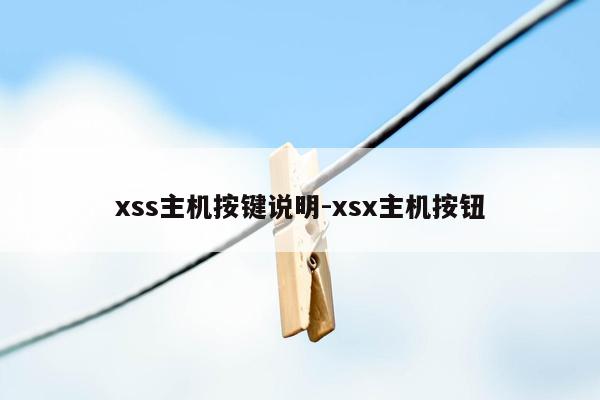 xss主机按键说明-xsx主机按钮