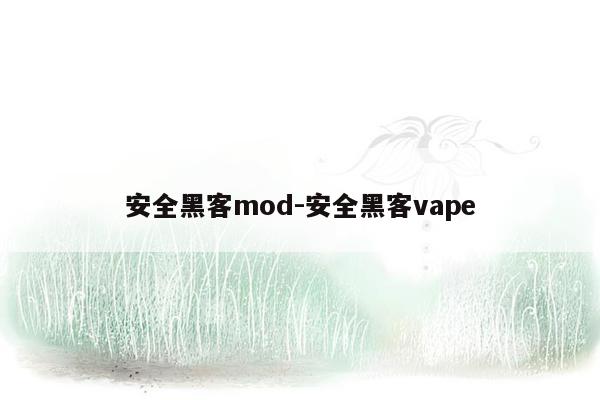 安全黑客mod-安全黑客vape