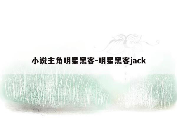 小说主角明星黑客-明星黑客jack