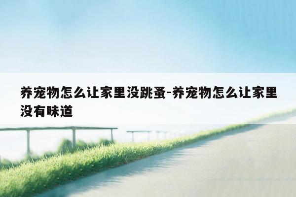 养宠物怎么让家里没跳蚤-养宠物怎么让家里没有味道