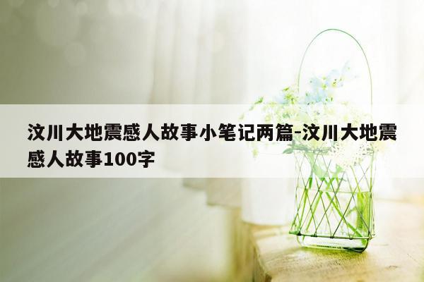 汶川大地震感人故事小笔记两篇-汶川大地震感人故事100字