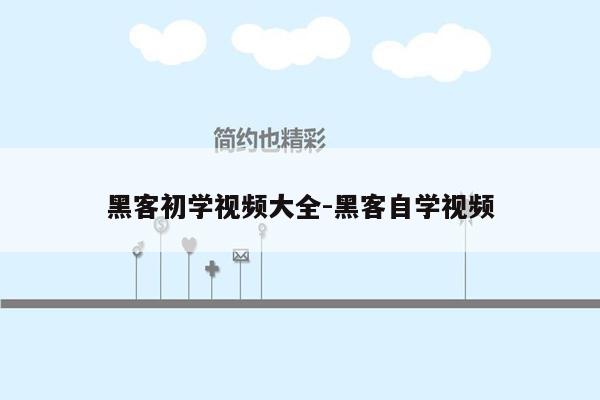 黑客初学视频大全-黑客自学视频