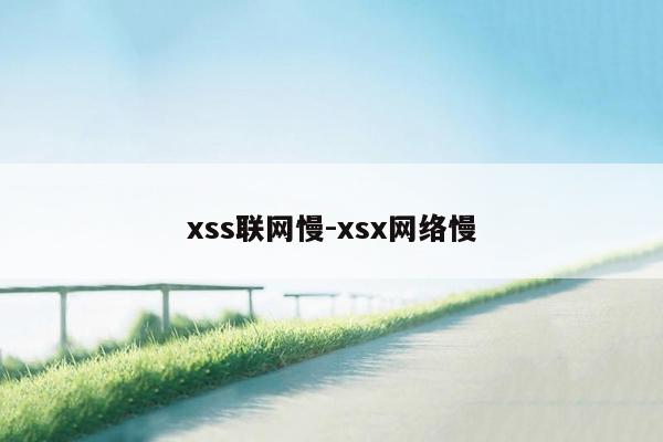 xss联网慢-xsx网络慢