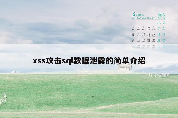 xss攻击sql数据泄露的简单介绍