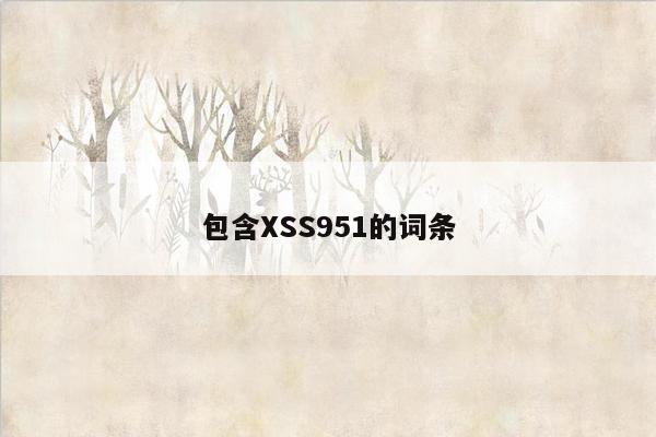 包含XSS951的词条