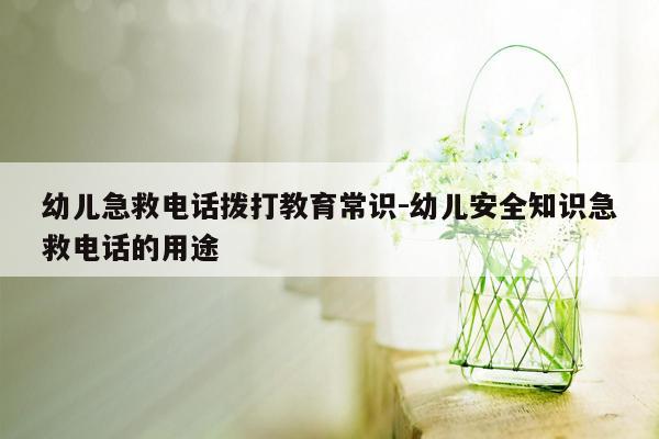 幼儿急救电话拨打教育常识-幼儿安全知识急救电话的用途